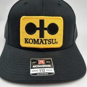 Richardson 112 Komatsu Trucker Embroidered Patch Cap Hat Mesh Snapback Mining